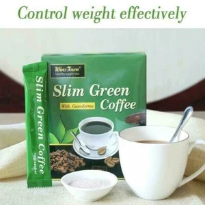 18 sachets de thé Slim Green Coffee avec thé Ganoderma Control Detox Pert= - Picture 1 of 10