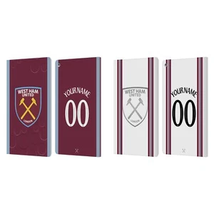 PERSONALISED WEST HAM UNITED FC 2023/24 KIT LEATHER BOOK CASE FOR AMAZON FIRE - Picture 1 of 8