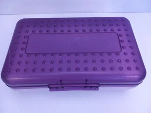 Spacemaker portamatite viola e smerigliato trasparente anni 90 custodia plastica SPEDIZIONE GRATUITA - Foto 1 di 5