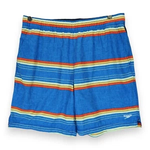 Speedo Swim Trunks Board Multicolor Shorts Men's Size M Striped - Picture 1 of 5