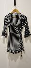 Outrageous Wrap Dress Stripes And Polka Dots Size 8