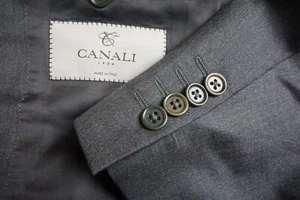 Canali 1934 CURRENT Solid Gray Wool 2 Pc Suit Jacket Pants Sz 48R - Picture 1 of 12