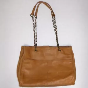 AMERICAN LEATHER CO BRANDY SATCHEL HANDTASCHE BRAUN SACO KETTENRIEMEN SCHULTERTASCHE - Bild 1 von 12