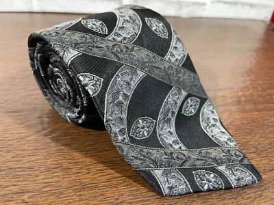 Town Craft галстук - черный и серый геометрический - 100% полиэстер - сделано в США - Изображение 1 из 4