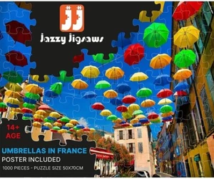 Jazzy Jigsaws Jigsaw Puzzle for Adults Umbrellas in France 1000 Piece Jigsaw - Picture 1 of 5