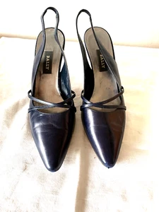 Bally navy blue Alexandrite slingbacks - size 9.5 M - Picture 1 of 10