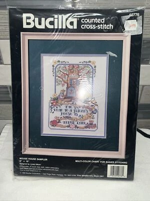 Bucilla Mouse House Sampler Counted Cross Stitch Kit Linda Gillum Friendship New - Image 1 of 3