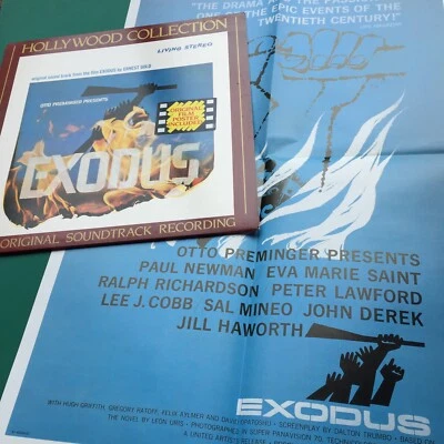 Ernest Gold EXODUS Film Soundtrack OST LP +POSTER Preminger Paul Newman PROMO EX - Image 1 of 4
