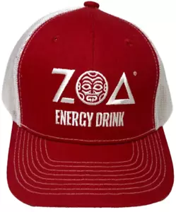 ZOA Energy Drink Red Snapback Trucker Hat OSFM Adjustable Embroidered Mesh Back - Picture 1 of 17