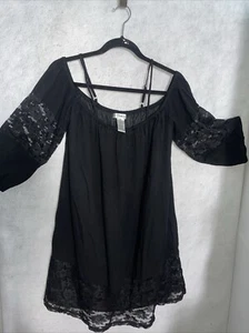 Pinky Women’s Lace Lined  Top ~ Size M ~ Black K100 - Picture 1 of 13