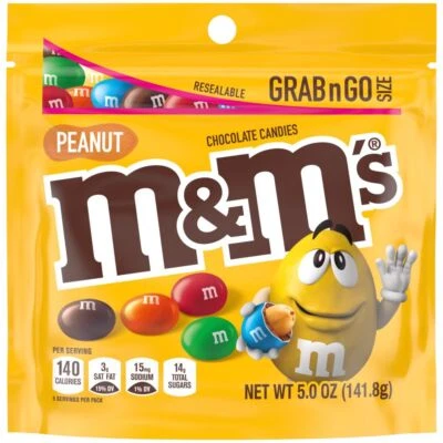 Caramelo de chocolate con leche de maní M&M'S, Grab N Go, bolsa de 5 oz (paquete de 12) Foto 1 de 4