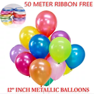 Party Balloons Assorted 12" Inch Bright Metallic Balloon Birthday Wedding Decor - Picture 1 of 16