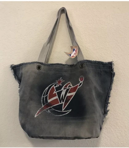Washington Wizards NBA Tote Bag Shopper Vintage Look Denim Soft Cover