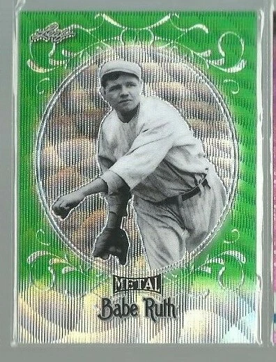 2019 Leaf Metal Babe Ruth Collection Wave Green #10 Babe Ruth 3/7 (ref 76152) - Image 1 of 1