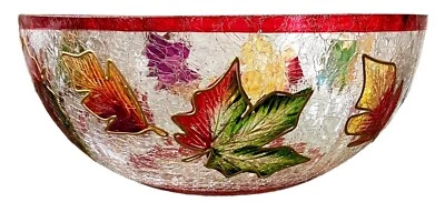 Новый Yankee свечи треск стекла праздник листья большой центральный элемент или свеча чаша - Изображение 1 из 4