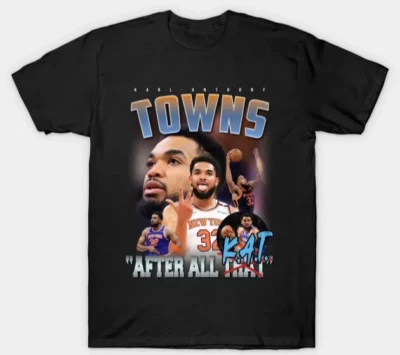 Camiseta Bootleg Karl-Anthony Towns New York Knicks Estilo Vintage NBA Baloncesto Foto 1 de 2