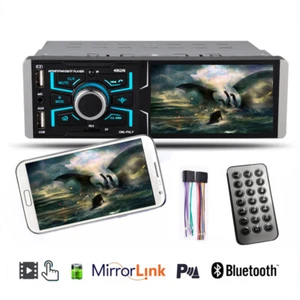 4.1" Single 1 Din Car Stereo Bluetooth Radio AUX/FM/USB Touch Screen MP5 Player - Picture 1 of 16