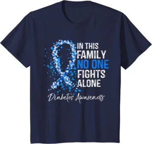 In This Family No One Fights Alone Diabetes Youth Unisex T-shirt - Picture 1 of 4