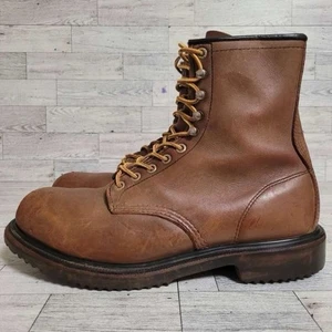 Men's Red Wing 2233 Supersole Brown Leather 8" Safety Toe Lace Up Boots Size 9.5 - Picture 1 of 11