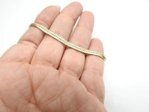Pulsera vintage de cadena de metal tono dorado de 7 1/4 pulgadas - Imagen 1 de 3