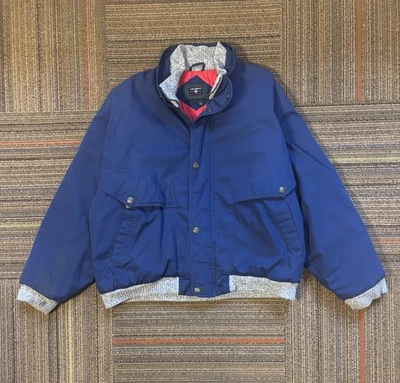 复古 Coleman 户外夹克男式 L 海军蓝绝缘轰炸机 Puffer 冬季外套 — 第 1/4 张图片