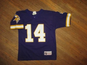 Camiseta vintage años 90 MINNESOTA VIKINGS BRAD JOHNSON 14 Logo 7 NFL Juvenil Mediana - Imagen 1 de 3