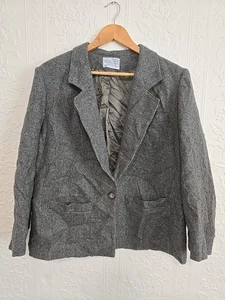 Womans Pendleton Blazer %100 Virgin Wool Size 20 Vintage Grey - Picture 1 of 14