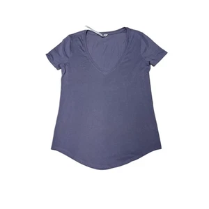 Neu mit Etikett lululemon Love T-Shirt V-Ausschnitt lockere Passform Pima-Baumwolle lila Damenoberteil - Bild 1 von 6