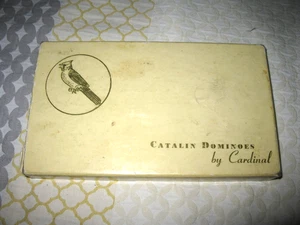 Vintage Catalin Domino Set #500 Black Cardinal Brand USA Brooklyn,New York - Picture 1 of 7