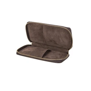 Genuine Leather Watch Box Zipper Storage Case Retro Wristwatch Organizer Pouch B - Picture 1 of 7