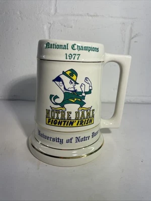 Notre Dame University Fightin Irish Beer Stein Mug 1977 National Champions - Image 1 of 4