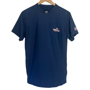 Billabong Boys Sz 16 Navy Blue Logo Rash Guard Loose Fit UPF 50 Sun Protection - Picture 1 of 5