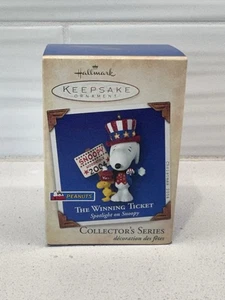 Hallmark Keepsake Ornaments Peanuts The Winning Ticket Spotlight On Snoopy 2004 - Picture 1 of 8