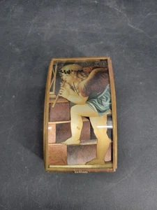 Enesco Music Trinket Box  Cherubs Glass Brass "Magic Flute" Working Condition  - Picture 1 of 24