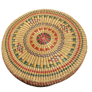 Vintage Finely Woven Native American Sweetgrass Basket With Lid - Picture 1 of 7