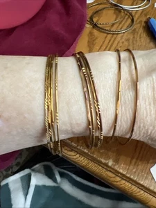 Vintage Armreif Armbänder gold bunt 10 Stück B1089 - Bild 1 von 5