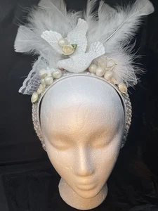 Diadema Hecha a Mano Vintage Perlas Encaje Boda Despedida de Soltera Fiesta Nupcial - Imagen 1 de 16