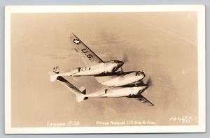 RPPC View Lockheed Lighting P-38 Interceptor US Army Pub Ellis 810 Postcard N4 - Picture 1 of 2