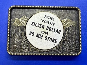Black Coin Collectors Glue in Type Belt Buckle for 39mm Morgan Silver Dollar - Picture 1 of 15