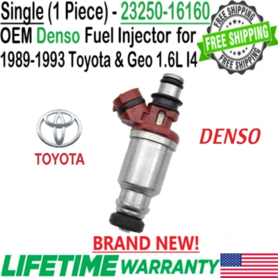 Inyector de combustible Denso x1 OEM nuevo para Toyota Corolla Celica y Geo Prizm 1989-1993 Foto 1 de 4