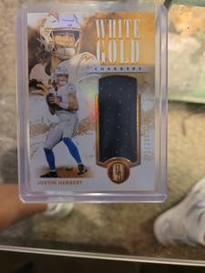 2023 panini gold standard justin herbert white gold patch /299