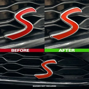 MINI F55 F56 F57 Cooper S Front Accent Decal Overlay Sticker - Solaris Orange - Picture 1 of 2
