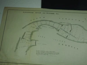 Vintage Map, "Progress Survey Works Constructed Between Elba Is & Long Is" - Picture 1 of 1