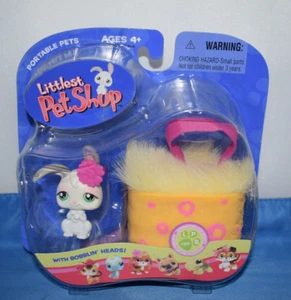 New LPS Littlest Pet Shop Portable Pets #211 White Bunny Rabbit Yellow Purse #21 - Picture 1 of 3
