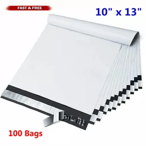100 sobres de envío de 10x13 de polietileno blancos bolsas de plástico auto-sellado - Imagen 1 de 6