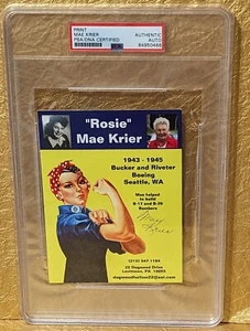 Autógrafo PSA Rosie Mae Krier ~ Foto firmada de Rosie la remachadora ícono de culto - Imagen 1 de 2