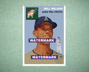 Bill Wilson Philadelphia Athletics A's 1954 Style Custom Baseball Art Card