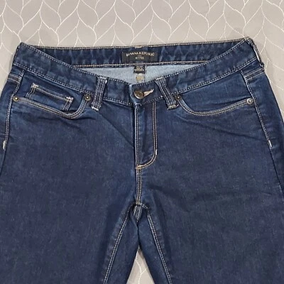 Banana Republic Low Rise Straight Jeans Womens 28/6P Petite Blue Denim Dark Wash - Image 1 of 4