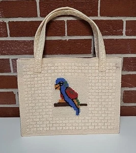 1970’s Needlepoint Hand-Stitched Nature Patchwork Bag Purse - Picture 1 of 7