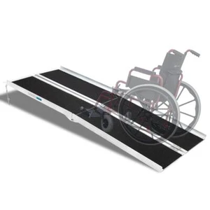 OMECAL 6ft Wheelchair Ramp Aluminum Folding Handicap Scooter Mobility Threshold - Picture 1 of 7
